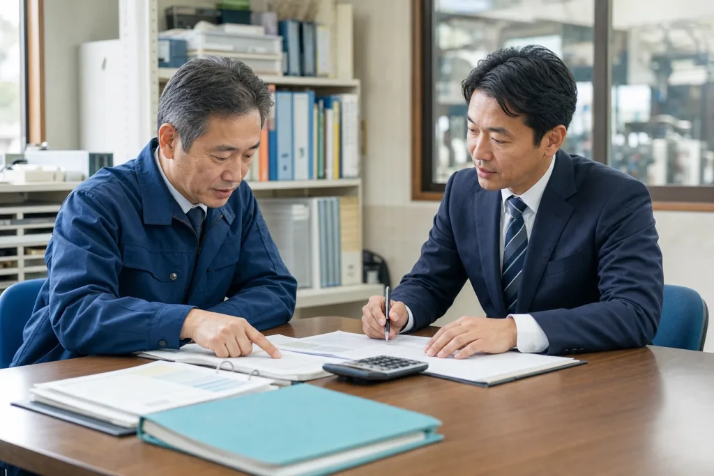 会社売却 相場を検討する佐野市周辺の製造業経営者とM&Aアドバイザー